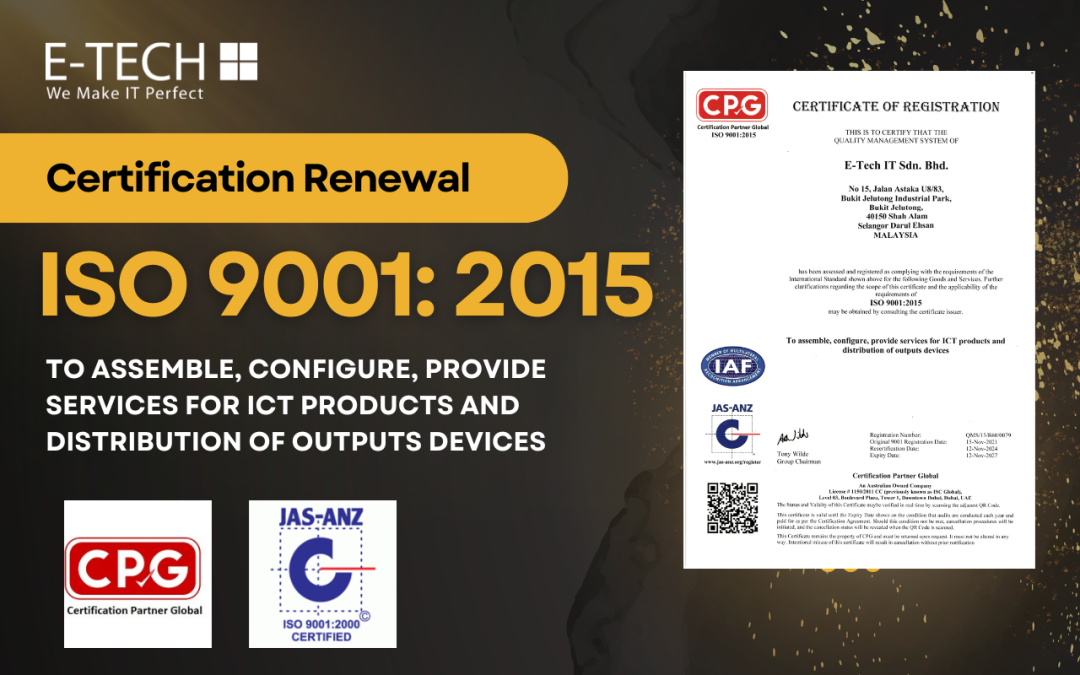 Renewal of ISO 9001:2015 Certification